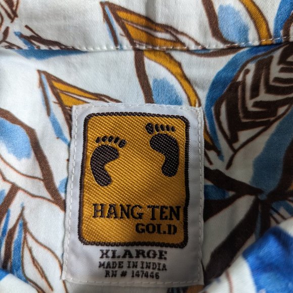Hang Ten Mens Short Sleeve Hawaii Aloha Shirt Button Down Leaf Print Sz. XL NWT! - Picture 9 of 13